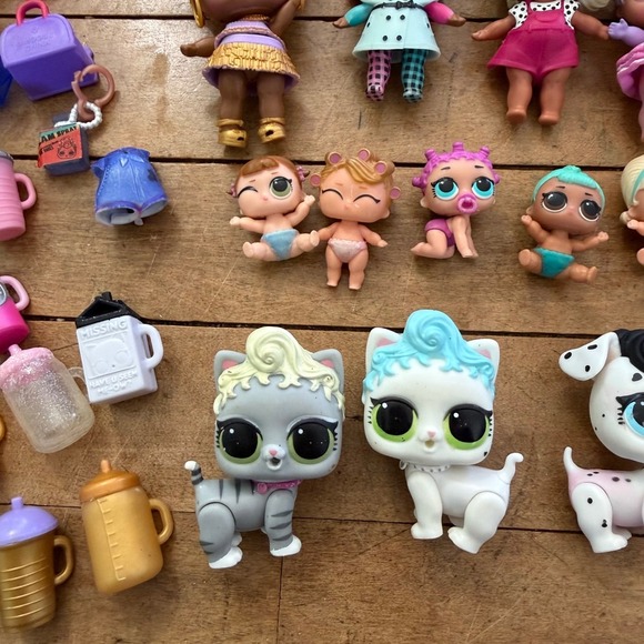 Lol Surprise Dolls, Accessories, Babies, Pets 0ver 50 Piece  L.O.L. Surprise! Doll Figures Babies Accessories Pets Lot of 64 Items